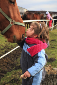 Little girl and horse